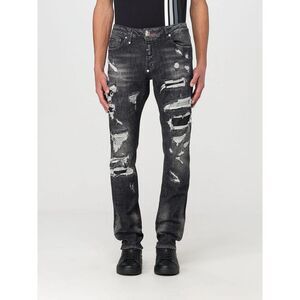 Philipp Plein Slim Fit Denim Jeans Men Gray Bottoms